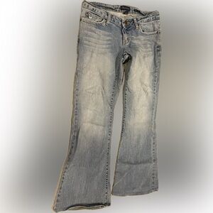 Aeropostale Women’s Juniors Flare Denim Blue Jeans Size 7/8 Y2K Retro Vintage